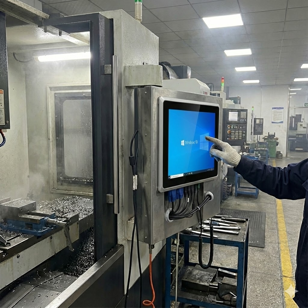  Industrial HMI panel PC applied in CNC machine control